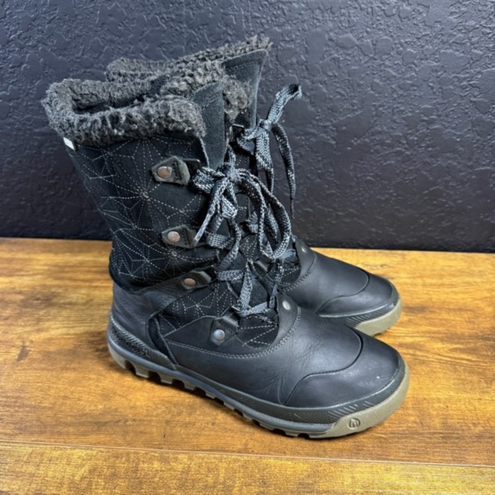 Merrell Silversun J42694 Black Leather Waterproof Winter Boots Womens Size 7.5